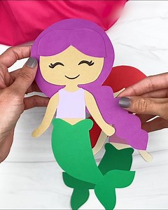 🧜‍♀️ Mermaid Paper Craft 🔗 Get the template link below | Simple Everyday Mom