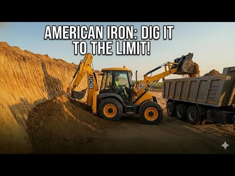 AMERICAN IRON: JCB 3CX Unleashed! Extreme Dirt Digging & Truck Loading! #HeavyEquipment #JCB3CX