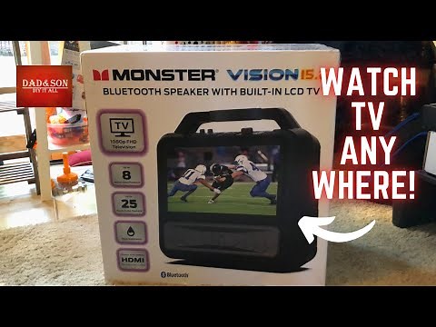 HDTV ON THE GO! Monster Vision Portable Bluetooth Speaker and LCD TV Unboxing and Setup!