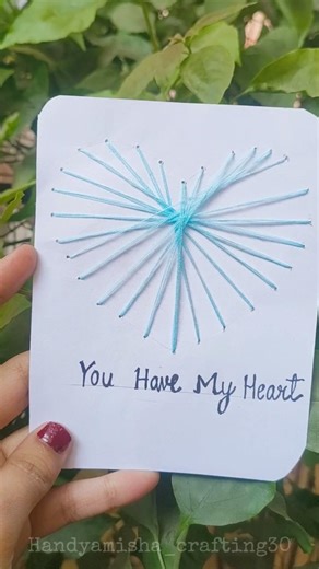 Boring day+paper+thread=💙 threads notes🎶#diy#threads#threadcraft#notes#notecard#craft#shorts#cards