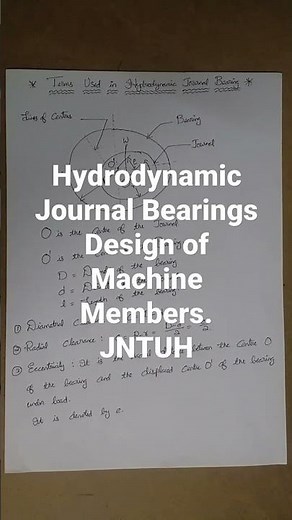 #Hydrodynamic Journal Bearing#Design of Machine Members- Mechanical Engineering-JNTUH