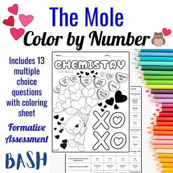 The Mole in Chemistry — Valentine’s Day Color by Number Activity