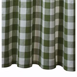 Rustic Sage Checkered Shower Curtain