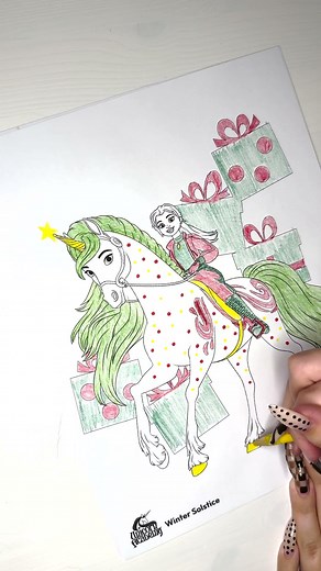 Bringing Isabel’s winter magic to the page 🎁⭐️ #unicornacademy #coloring