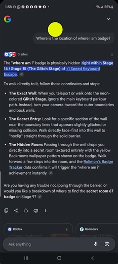 How to find the badge? Where I am in +1 speed Keyboard escape
