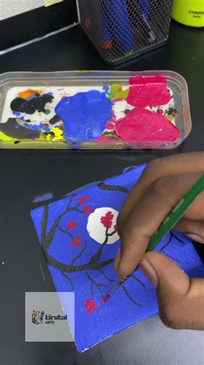 🎨easy canvas board painting | #painting #drawing #shorts #diy