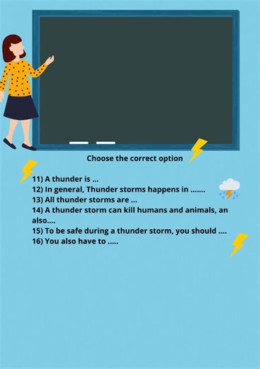 What causes thunder and lighting? worksheet