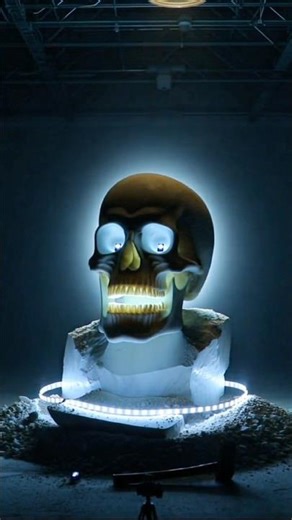 From Stone Block to Glowing Skull 💀 | Satisfying Sculpture Timelapse