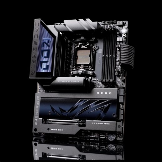 7.2K views · 56 reactions | The AMD Ryzen 9000 Series processor meets its perfect match—the ROG Crosshair X870E Hero. ​ Overclocking, cooling, and that insane Polymo Lighting II design, say less.  ​ Own your dream now! ​ https://rog.gg/CrosshairX870E-H ​ https://rog.gg/X870-guide-AI ​ #ROGX870E #ROGX870 #Ryzen9000CPUs | ASUS Republic of Gamers | Facebook