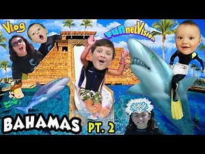 SHARKS IN THE WATER SLIDE!! Mike's Leap of Faith @ Atlantis FUNnel Family Bahamas Trip Part 2