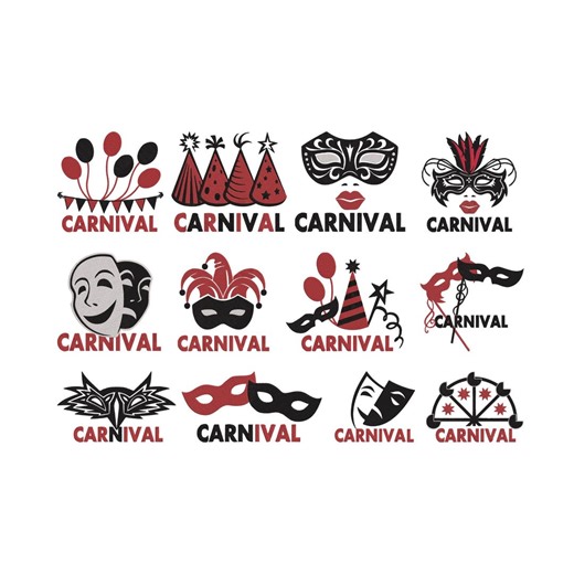Carnival Mask Party Logo Embroidery Design, Festival Party Logo Stitch Machine Embroidery File, 12 Design, 9 Size, Instant Download - Etsy