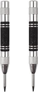 Automatic Centre Punch 5 Inch Spring Loaded Centre Punch Hand Tools for Machinists,Carpenters Adjustable Tension Punch(2 Pack)