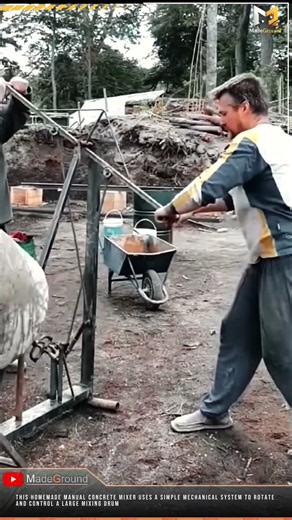 Manual Concrete Mixer TURNS Heavy Materials Into Fresh Concrete 🧱🤯 Homemade Genius!