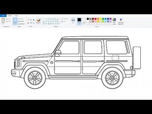 How to draw Mercedes G Wagen in computer using Ms Paint | Mercedes G Wagen Drawing.