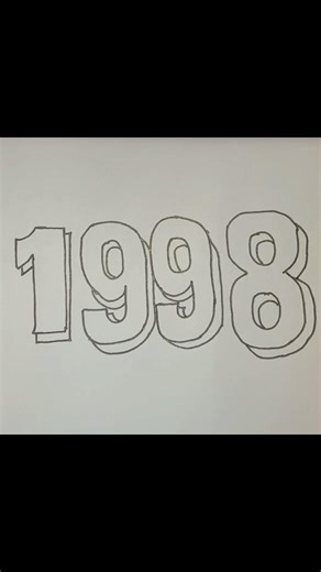 writing 1998 in stylish 3d way. #letteringart