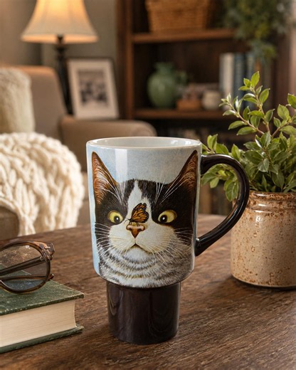 Vintage LANG Hugo Hege Cat Travel Mug 2007 by Lowell Herrero, Excellent Condition, Collectible Cat Coffee Mug, Model 5036054 - Etsy