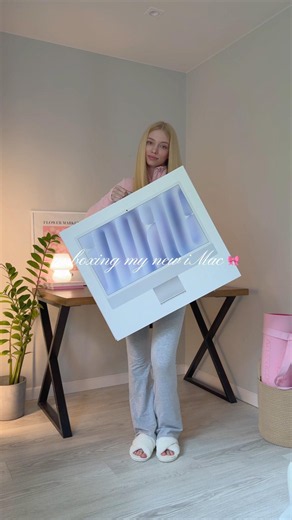 unpacking my new imac ✨ #imacunboxing #appleunboxing #imac #desksetup #pinkaesthetic