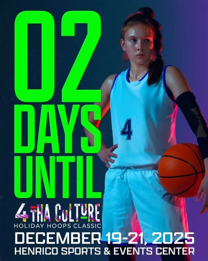 4Tha Culture Hoops on Instagram: "2 days until the gym gets loud. The 4 Tha Culture Holiday Hoops Classic isn’t just basketball — it’s competition, community, and culture in one building. If you know, you know. Richmond, be ready. 🏀🔥 . . #4thaculture #womensbasketball #richmond"