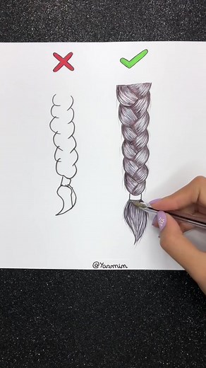 How to draw braids ✅✏️ @pearpopofficial #drawing #art #foryou | how to draw a braid