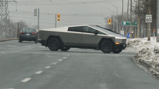 Self-Driving Cybertruck With Mom & Baby Inside Hits Pole & Narrowly Misses Flying Off Bridge