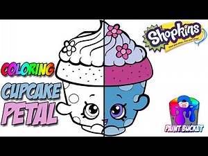 Shopkins Coloring Page - Cupcake Petal - Shopkins Coloring Book for Kids to Learn Colors