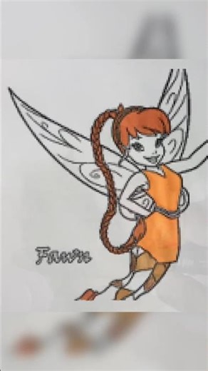 COLORINDO A FAWN 🧚🏻 #disney #tinkerbell #movie #drawing #pinturatiza #art