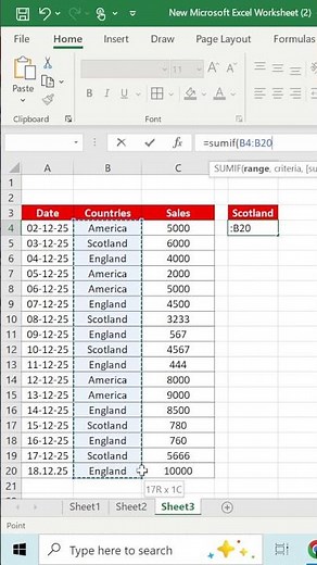 Excel SUMIF Formula Explained | Calculate Total Sales by Country in Seconds | Excel Tips & Tricks