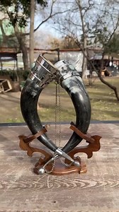 Personalized Viking Drinking Horn Set: Cow Horn Mugs With Wooden Stand - Etsy Canada