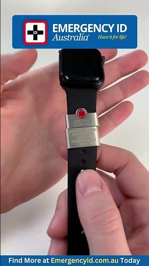Medical Alert ID Tag for Watch Band | Custom Engraved Safety | Emergency ID Australia | Medic Alert