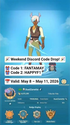 🎉 Weekend Discord Code Drop! 🎉🎁 Fantamon: Idle RPG #Fantamon #IdleRPG