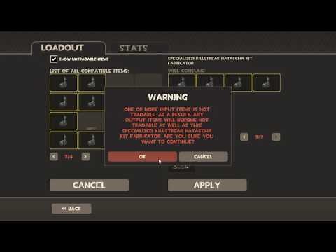 Fabrication of killstreak items from robot parts:TF2