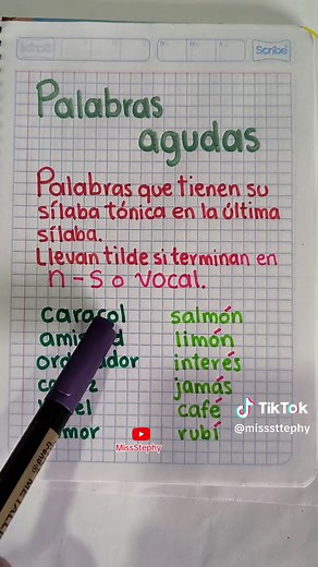 Aprende sobre las palabras agudas con MissStephy