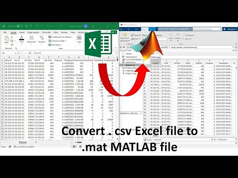 How to convert .csv to .mat in MATLAB || Convert Excel file to .mat MATLAB file