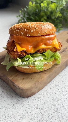 Christina Kynigos | 30 DAYS OF HIGH PROTEIN AIR-FRYER RECIPES Day 10| KFC zinger supercharger tower 🥵 This was an absolutely BELTER guys! I gave it to James... | Instagram