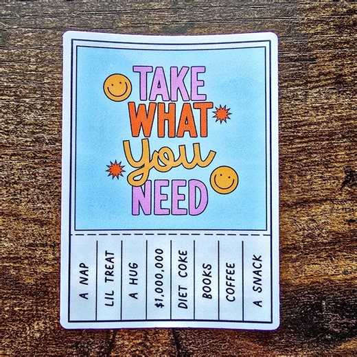 Take What You Need Sticker | Self Care, Mental Health Planner Decal - Etsy