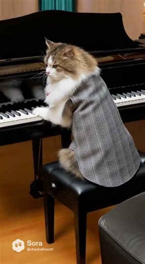 Сat plays the piano#catmusiciansoftiktok #chachathecat #playlist #funnyanimals #love #relax#musician