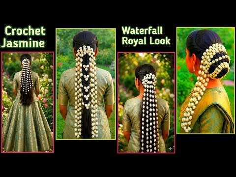 How To Crochet Waterfall Jasmine Gajra Tutorial | New Royal Hairstyle Design 2026