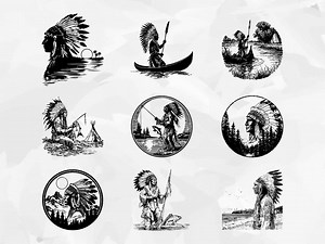 Native American SVG PNG Bundle, Tribal Clipart, Cricut Cut File - Etsy