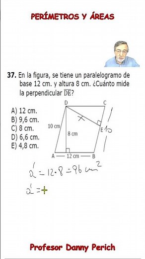 Perímetros y Áreas. Ejercicio 37.
