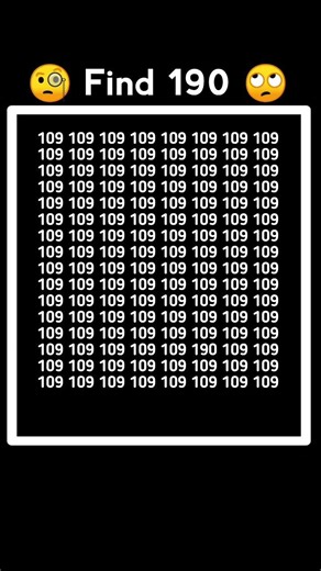 find the number 190 in 4 second #youtubeshorts