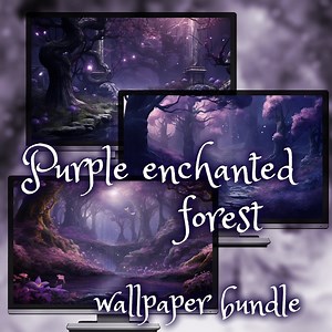 Purple Enchanted Forest Desktop Wallpapers, Bundle of 9 Fantasy Fairy Magic Forest Computer Backgrounds, in 4K 3840x2160 UHD Resolution - Etsy