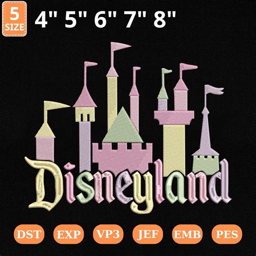 Coquette Disneyland Castle Machine Embroidery File, Disney Girls Trip Magic Kingdom (instant Download) - Etsy