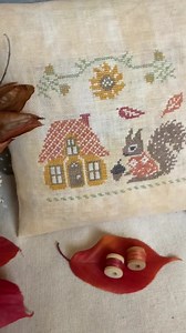 Harvest Maple Cross Stitch Pattern: Autumn Leaves Primitive Sampler (PDF) - Etsy