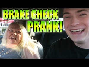 EPIC CAR BRAKE CHECK PRANK ON GRANDMOM! (SHE'S ANGRY!) - PRANKS