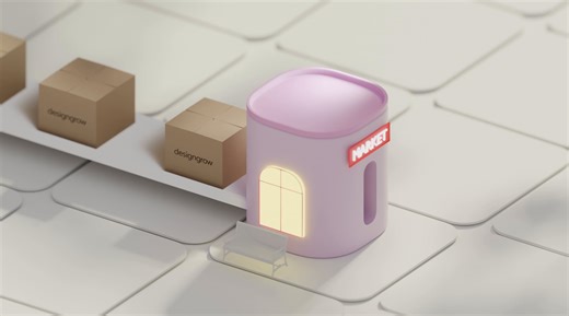 loop 3d hero section animation