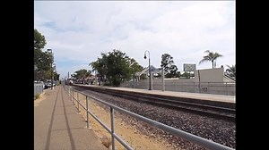 Coaster 635 Arrives and Departs Encinitas with F59PHI 3001