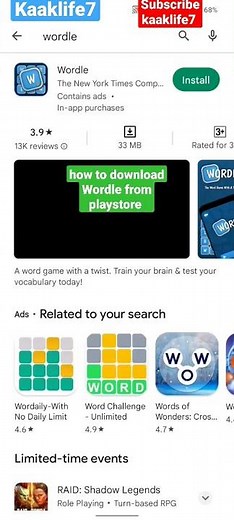 how to download wordle game# wordle# mobile games#