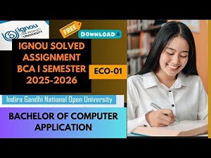 IGNOU ECO-01| BCA Ist semester solved assignment 2025-2026