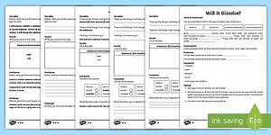 Will It Dissolve? Investigation Activity
