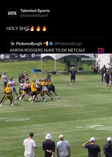 Aaron Rodgers dime to DK Metcalf #nfl #football #pittsburghsteelers #aaronrodgers #dkmetcalf